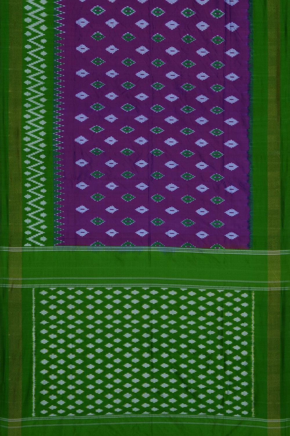 Image of Violet Pochampally Ikat Silk Saree