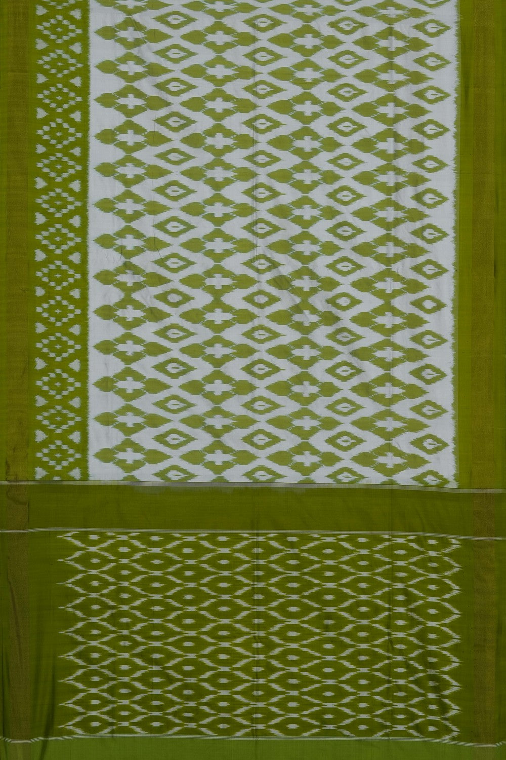 Image of Green Pochampally Ikat Silk Saree