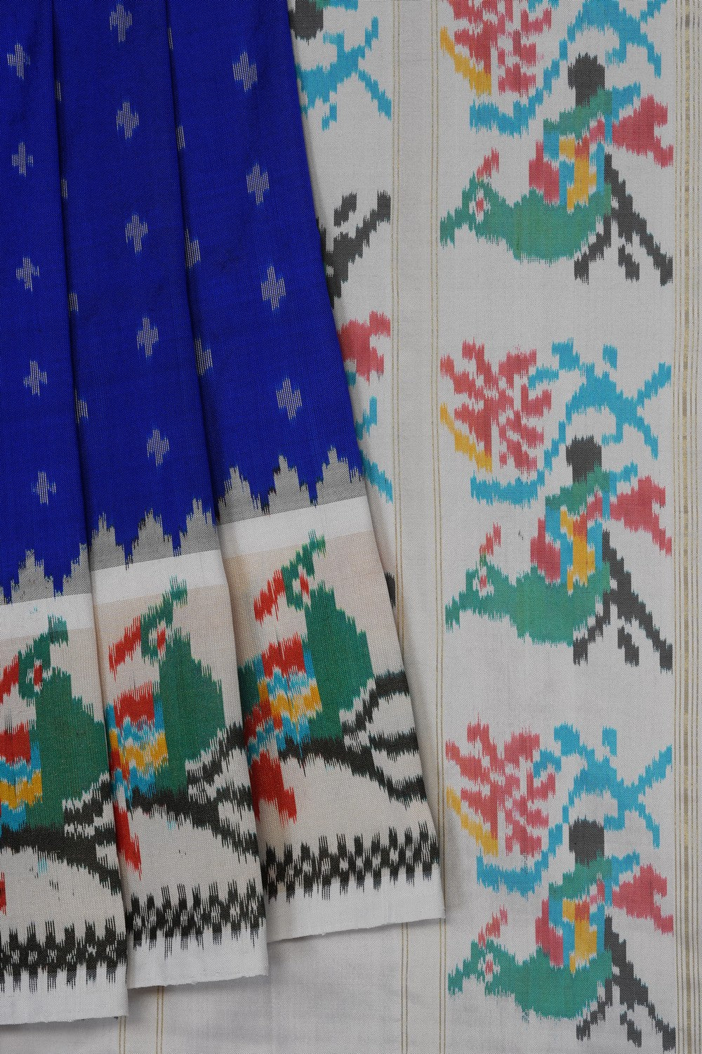 Image of Royal Blue Pochampally Ikat Silk Saree