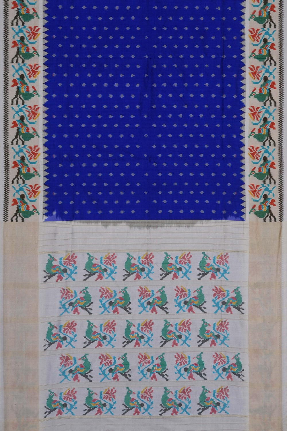 Image of Royal Blue Pochampally Ikat Silk Saree
