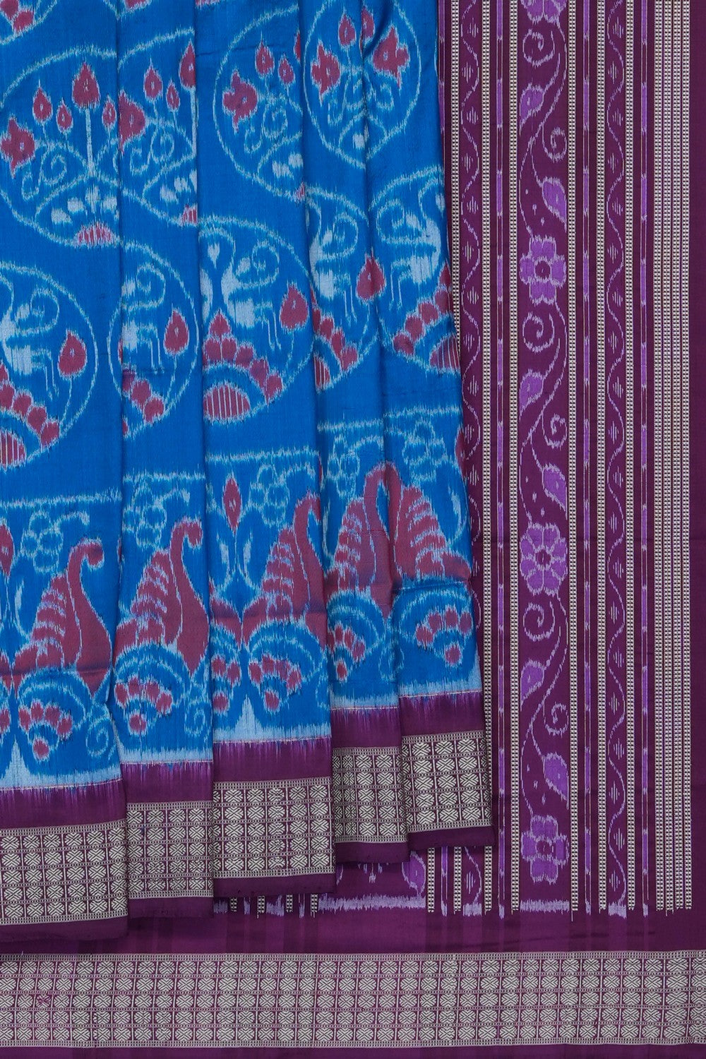Image of Blue Sambalpuri Silk Saree