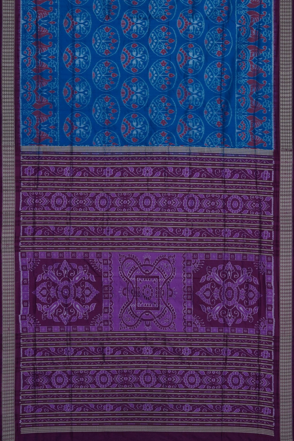 Image of Blue Sambalpuri Silk Saree