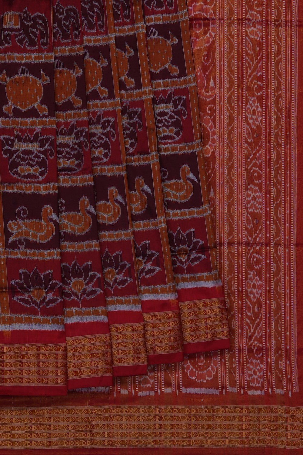 Image of Brown Sambalpuri Silk Saree
