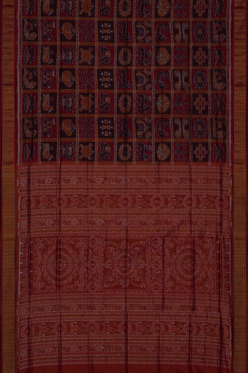Image of Brown Sambalpuri Silk Saree
