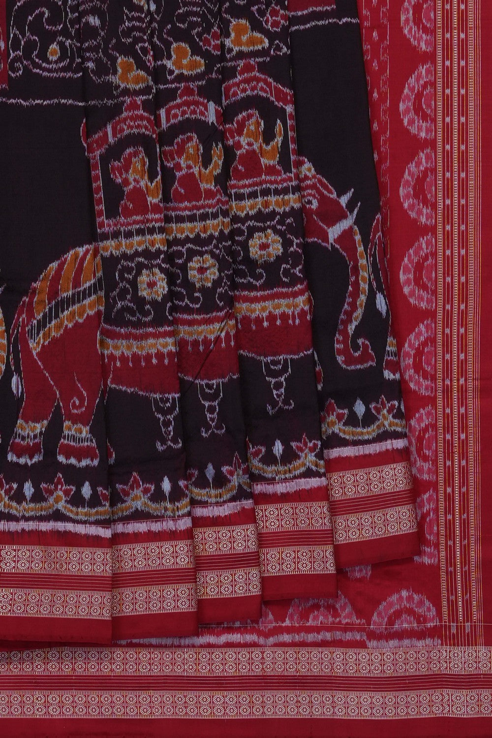 Image of Brown Sambalpuri Silk Saree