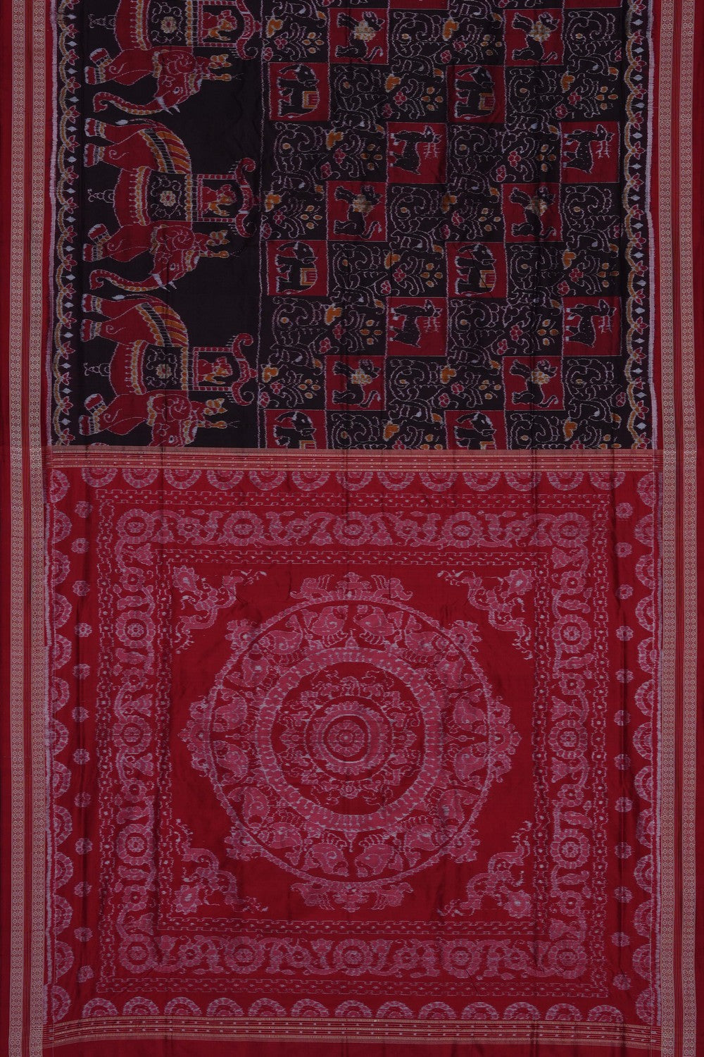 Image of Brown Sambalpuri Silk Saree