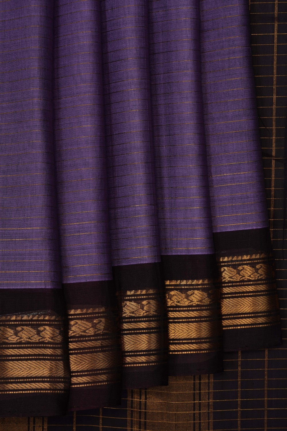 Image of Purple Gadwal Silk Cotton Saree