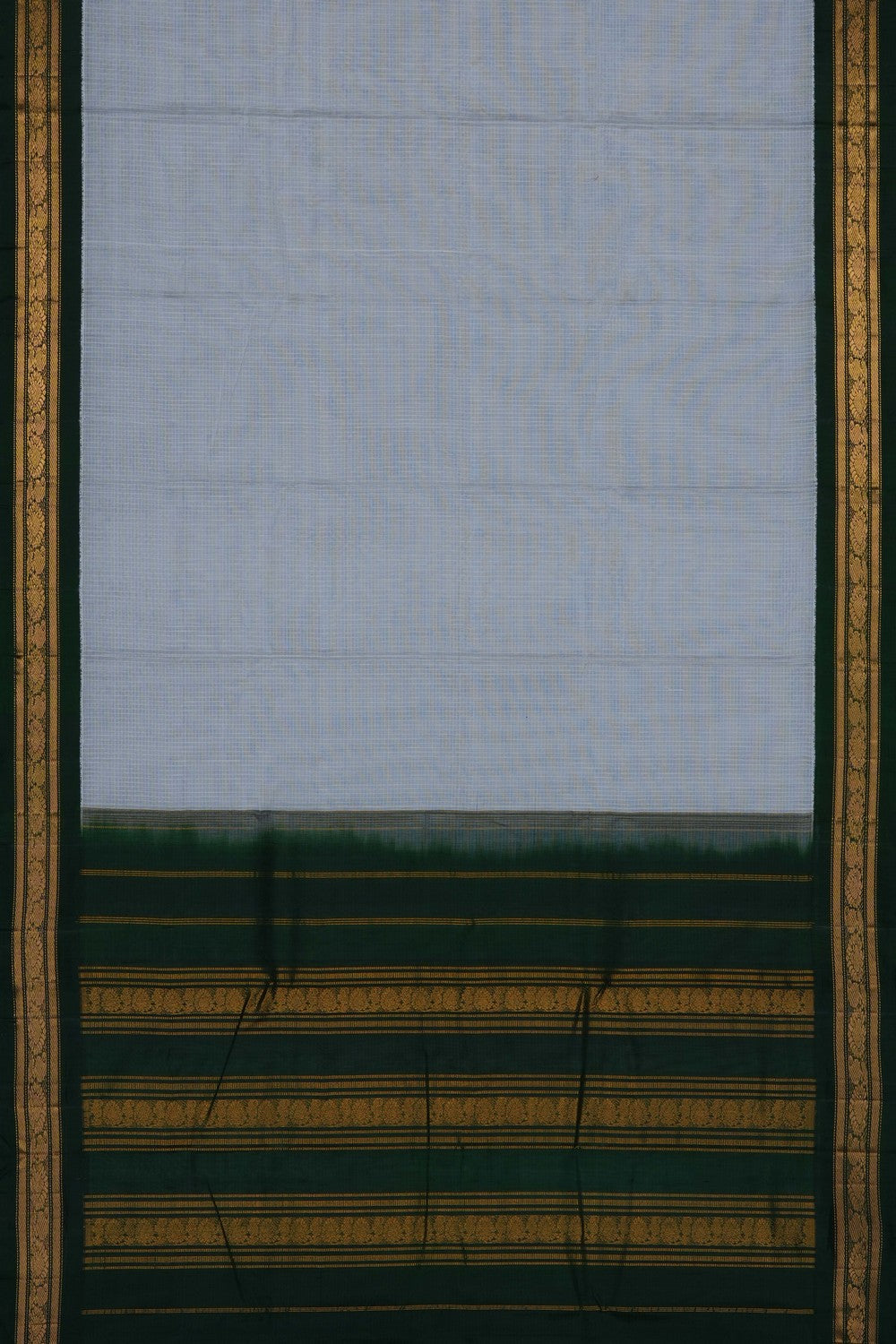 Image of White Gadwal Cotton Saree