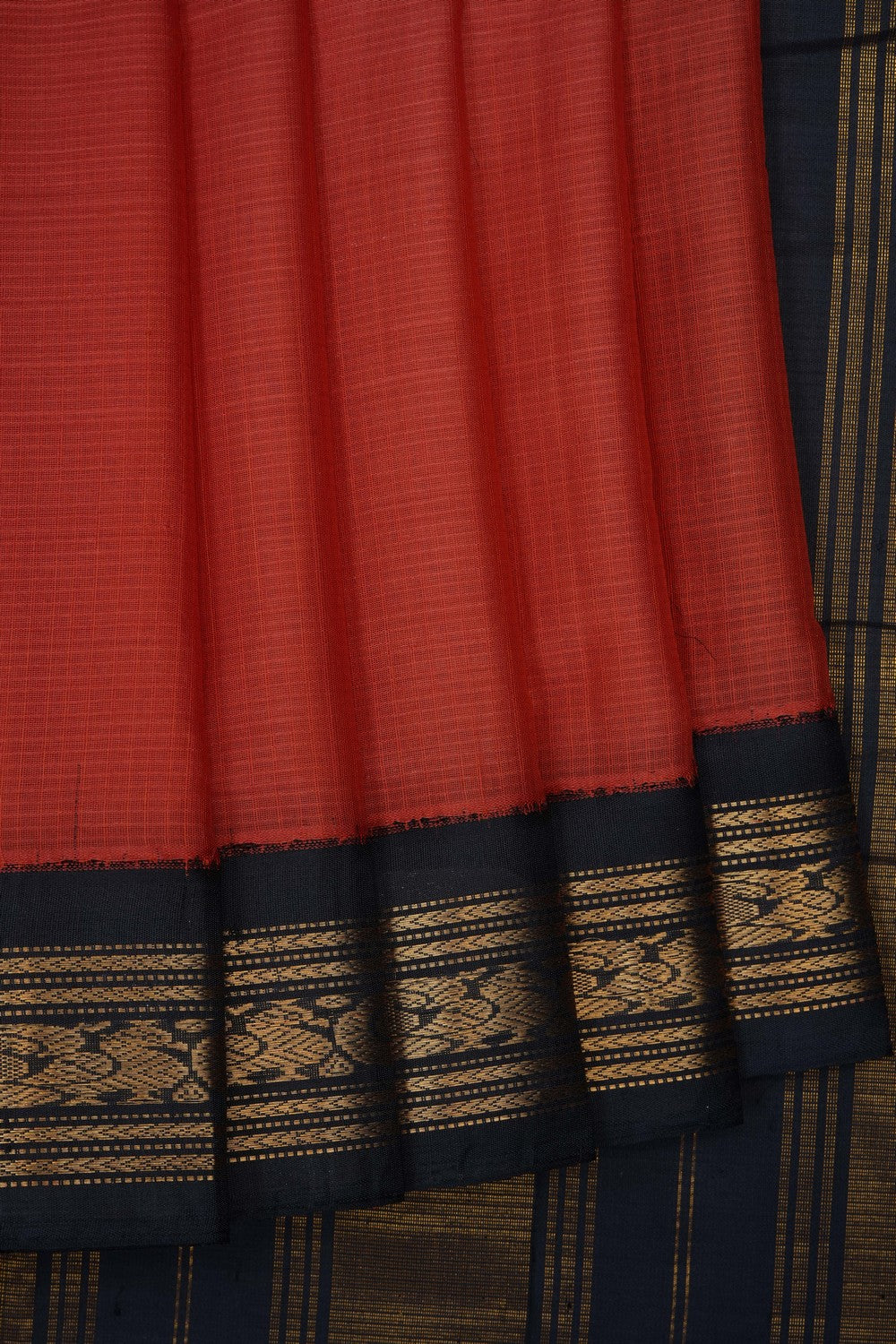 Image of Red Gadwal Cotton Saree