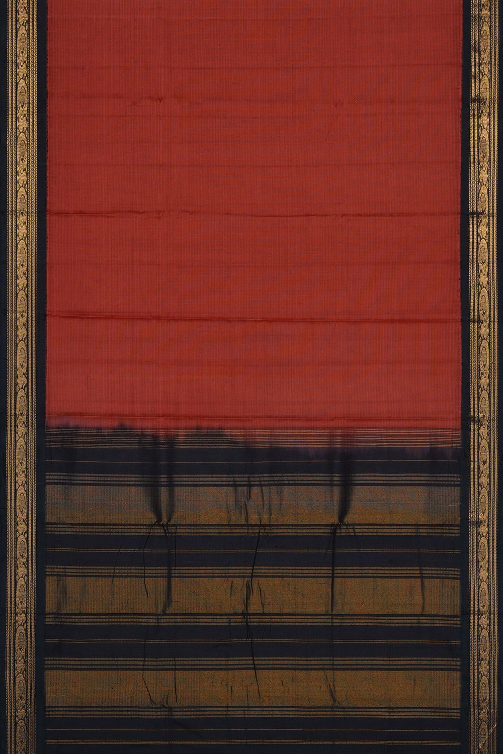 Image of Red Gadwal Cotton Saree