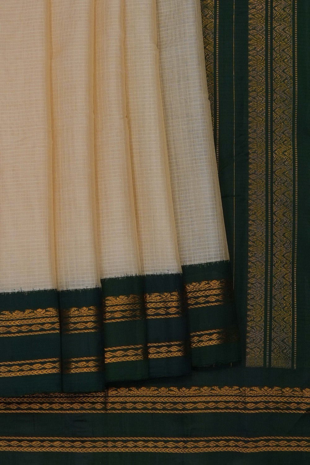 Image of Beige Gadwal Cotton Saree