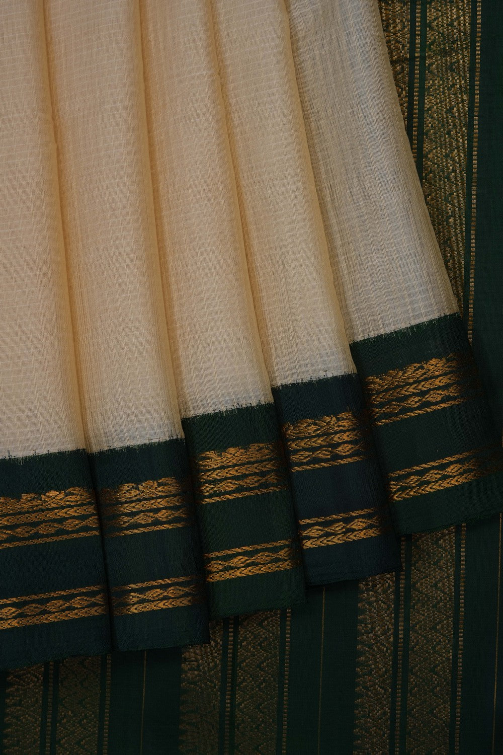 Image of Beige Gadwal Cotton Saree