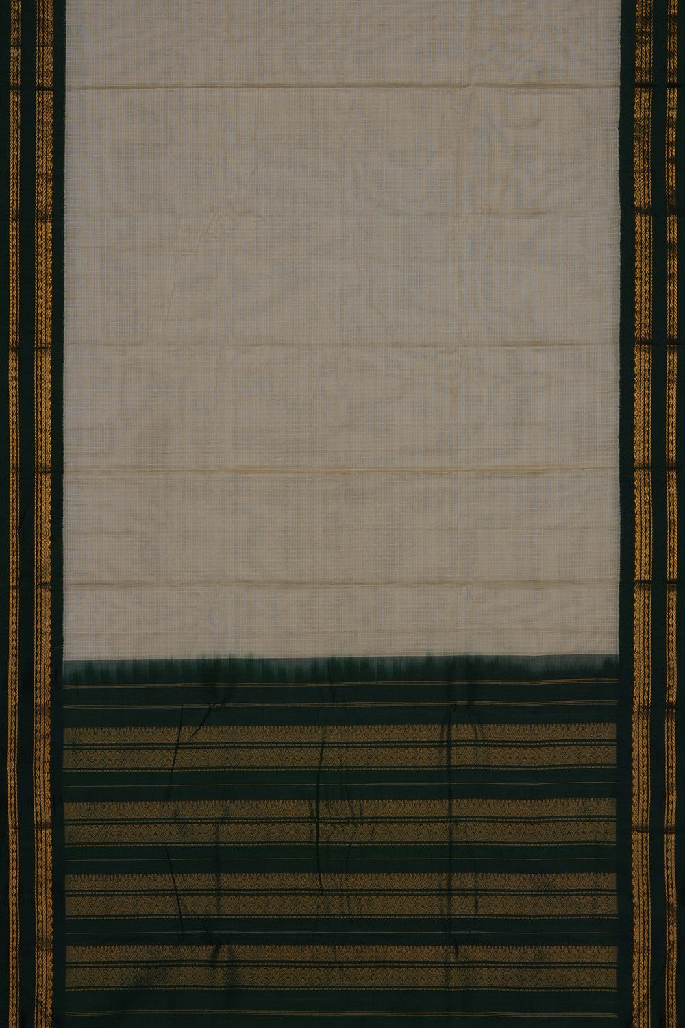 Image of Beige Gadwal Cotton Saree