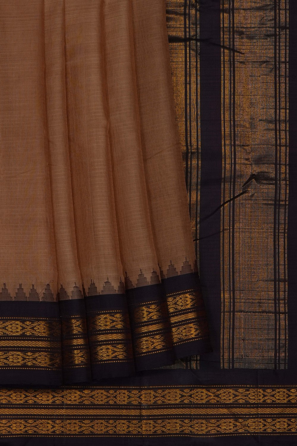 Image of Beige Gadwal Cotton Saree
