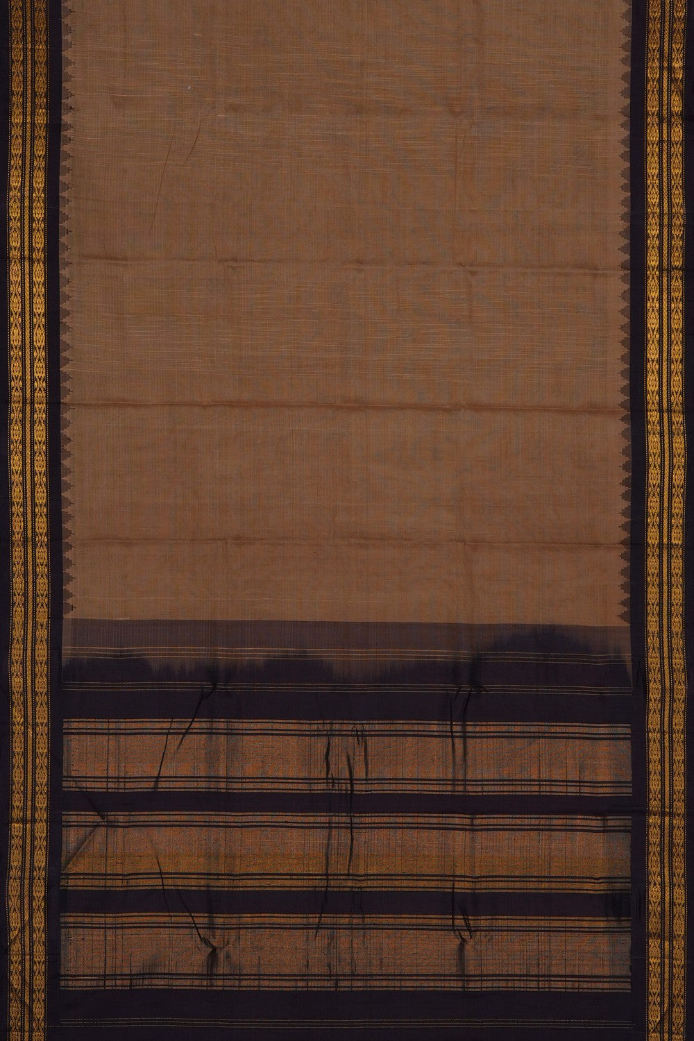Image of Beige Gadwal Cotton Saree