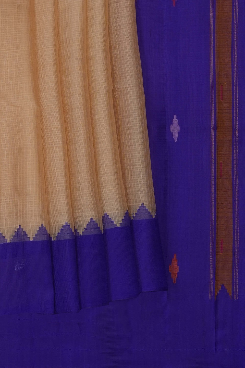 Image of Beige Gadwal Cotton Saree