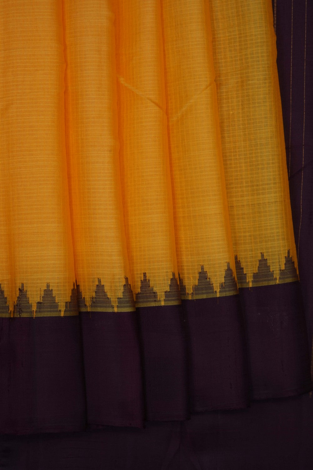 Image of Yellow Gadwal Cotton Saree