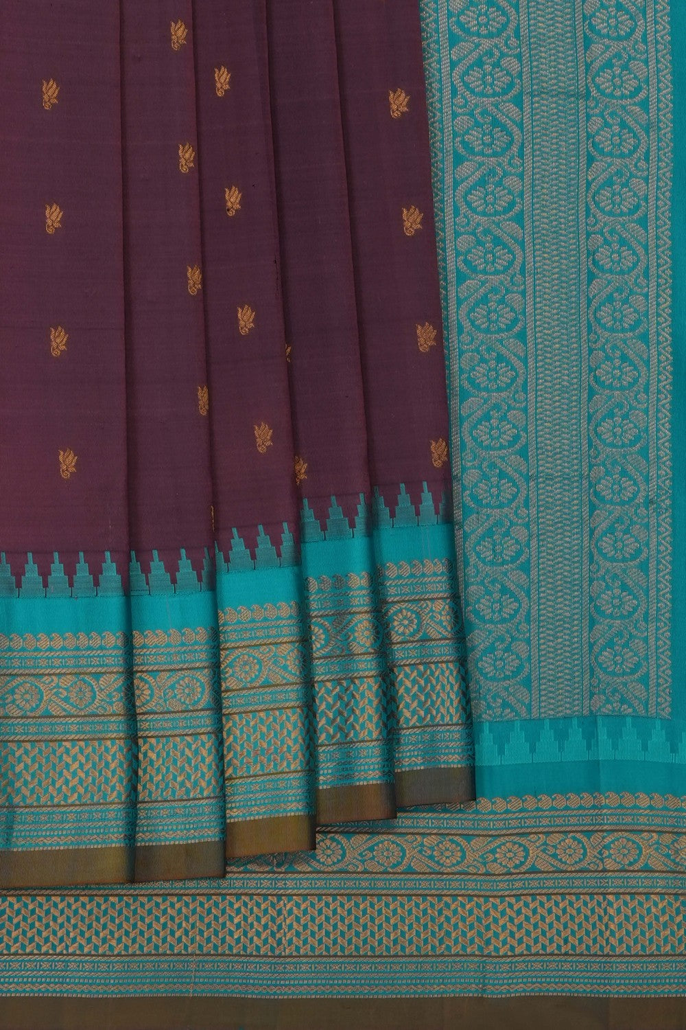 Image of Mauve Gadwal Silk Saree