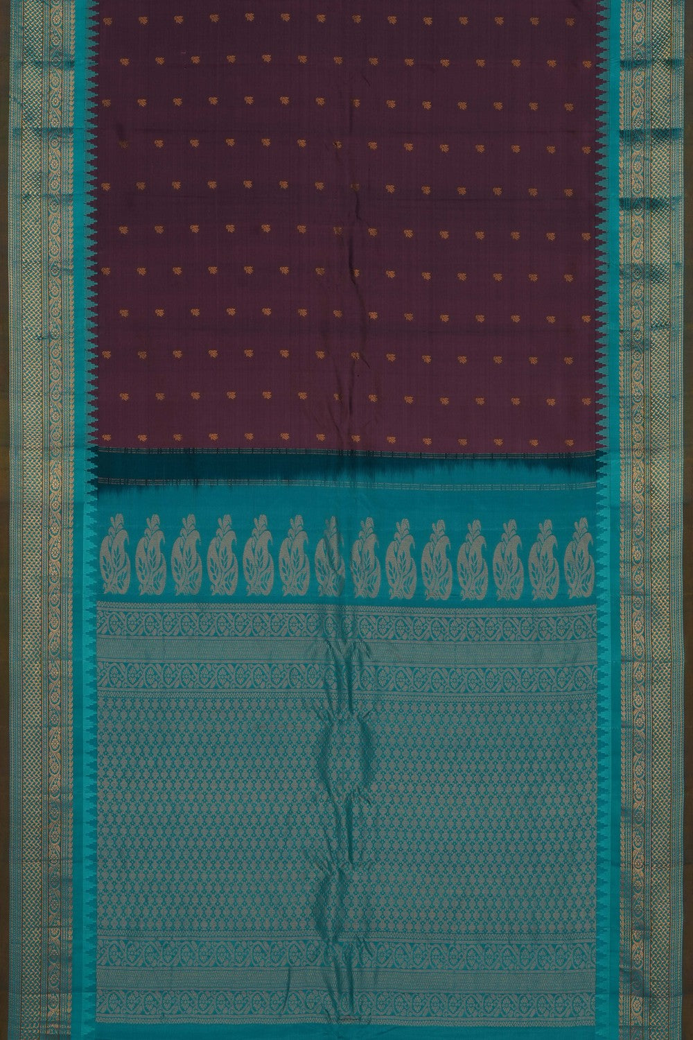 Image of Mauve Gadwal Silk Saree