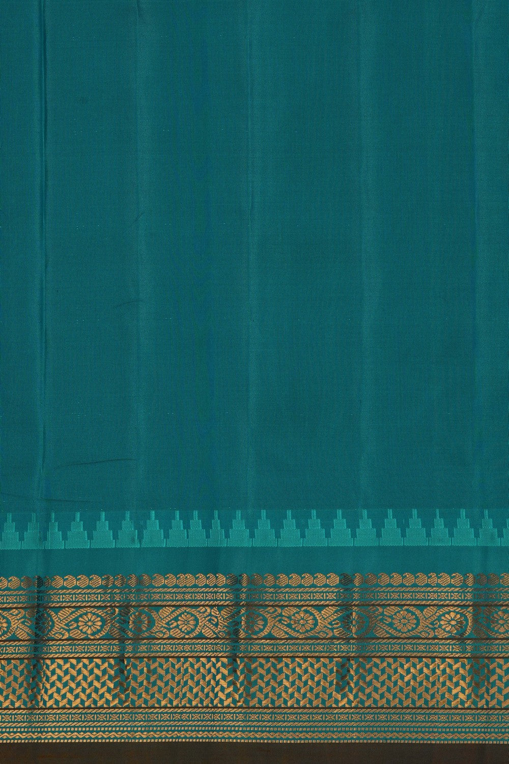 Image of Coral-Pink Gadwal Silk Saree