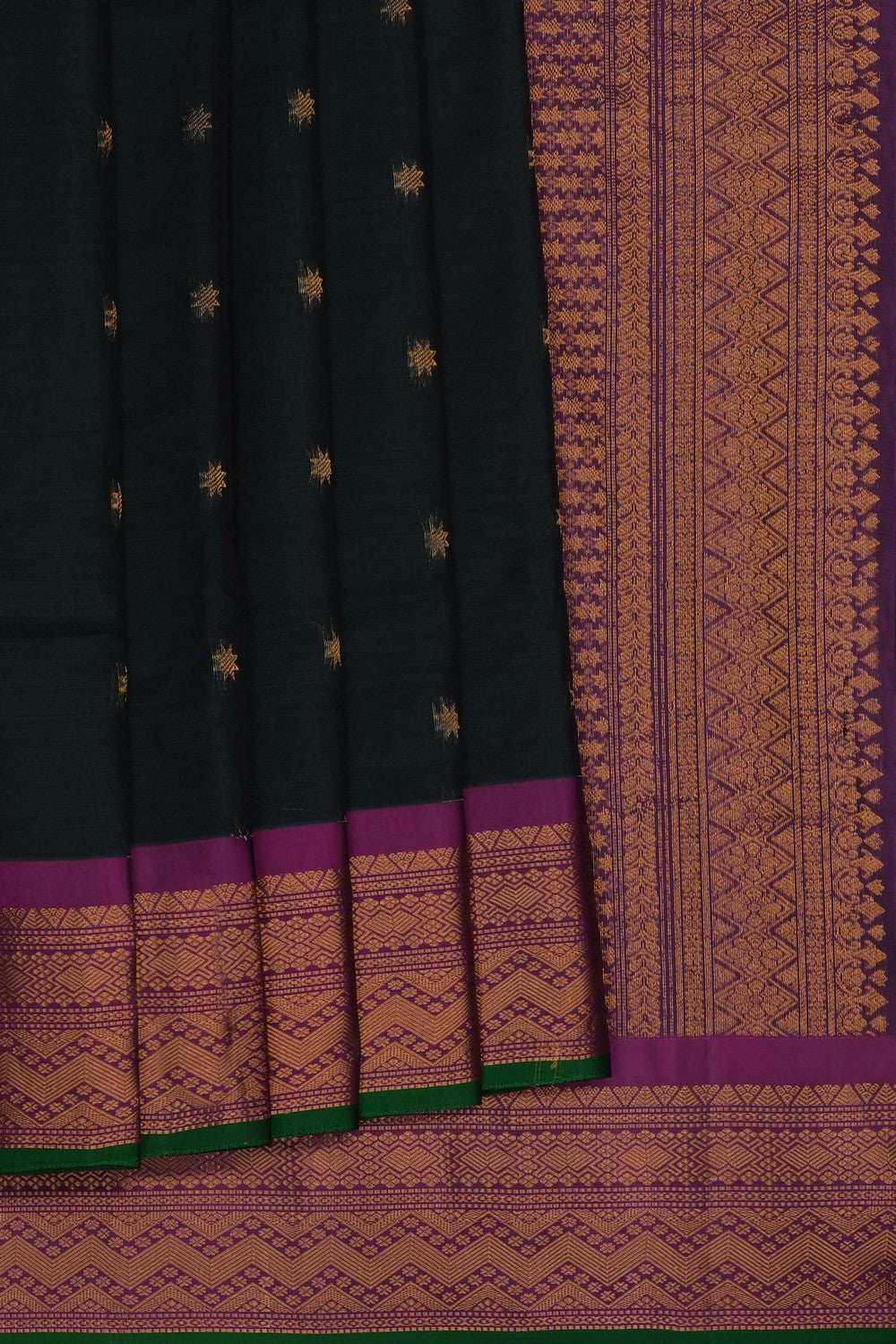 Image of Bottle Green Gadwal Saree
