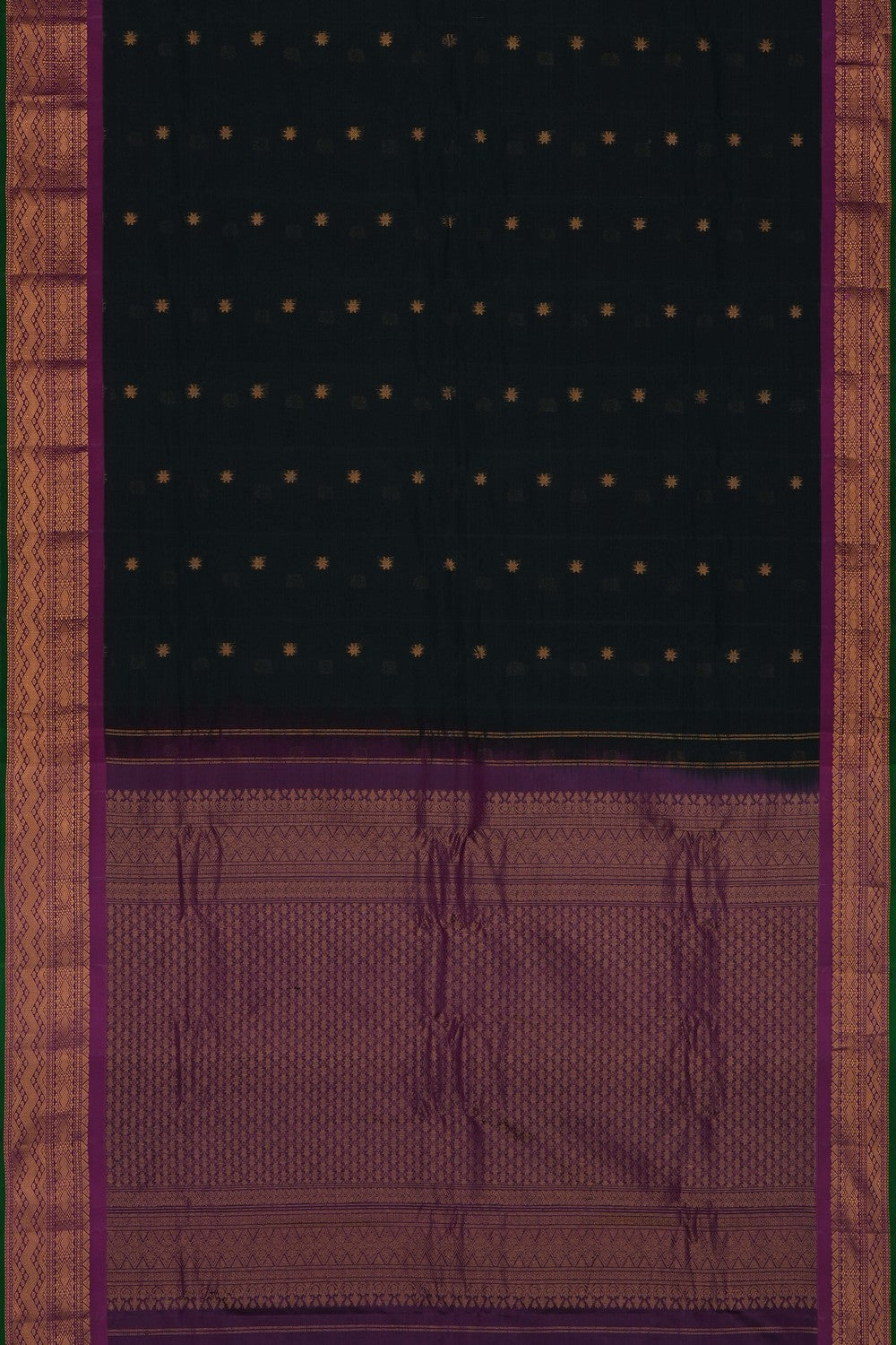 Image of Bottle Green Gadwal Saree