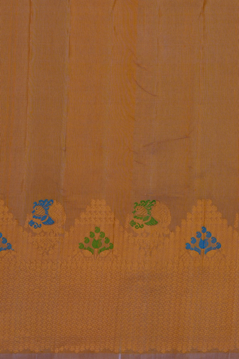 Image of Coral-Peach Gadwal Silk Saree