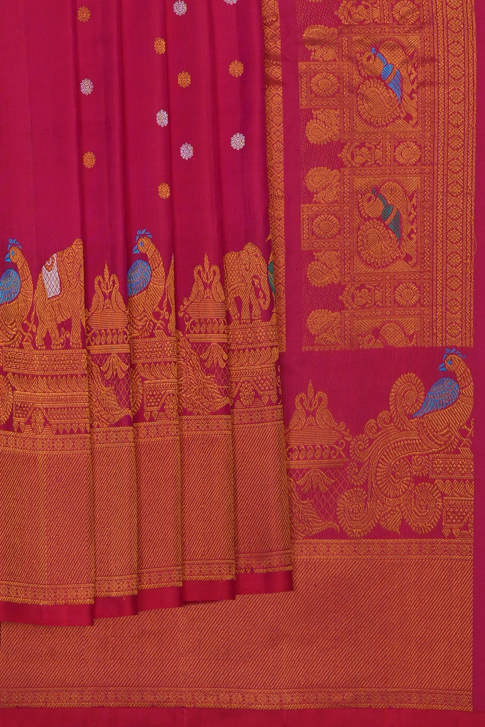 Image of Pink Gadwal Silk Saree