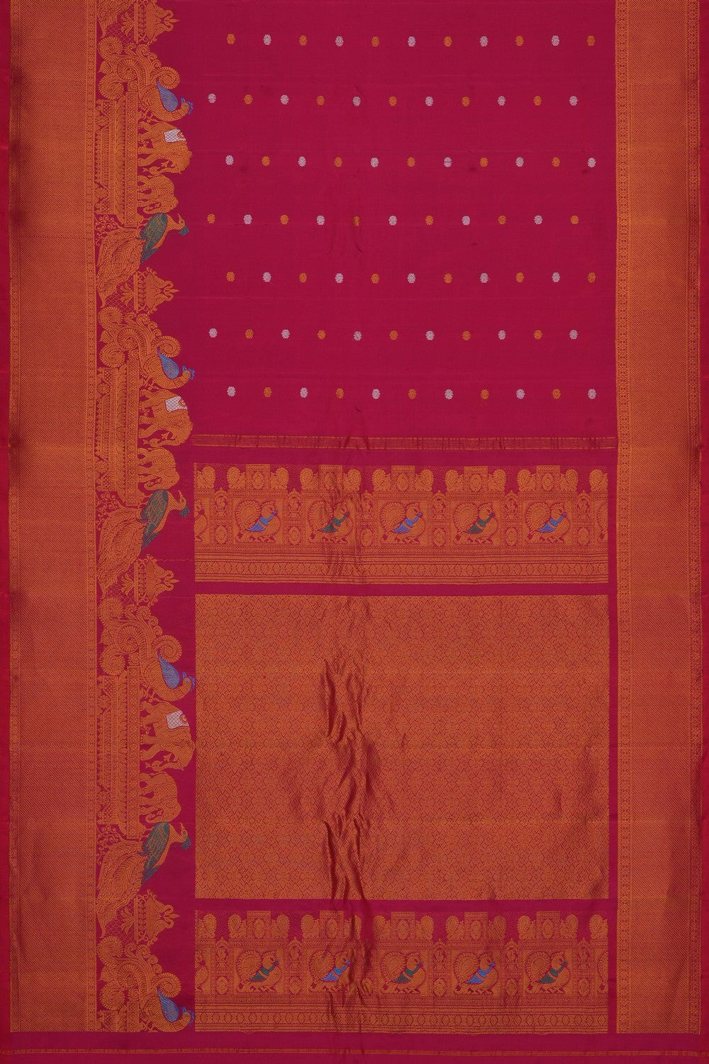 Image of Pink Gadwal Silk Saree