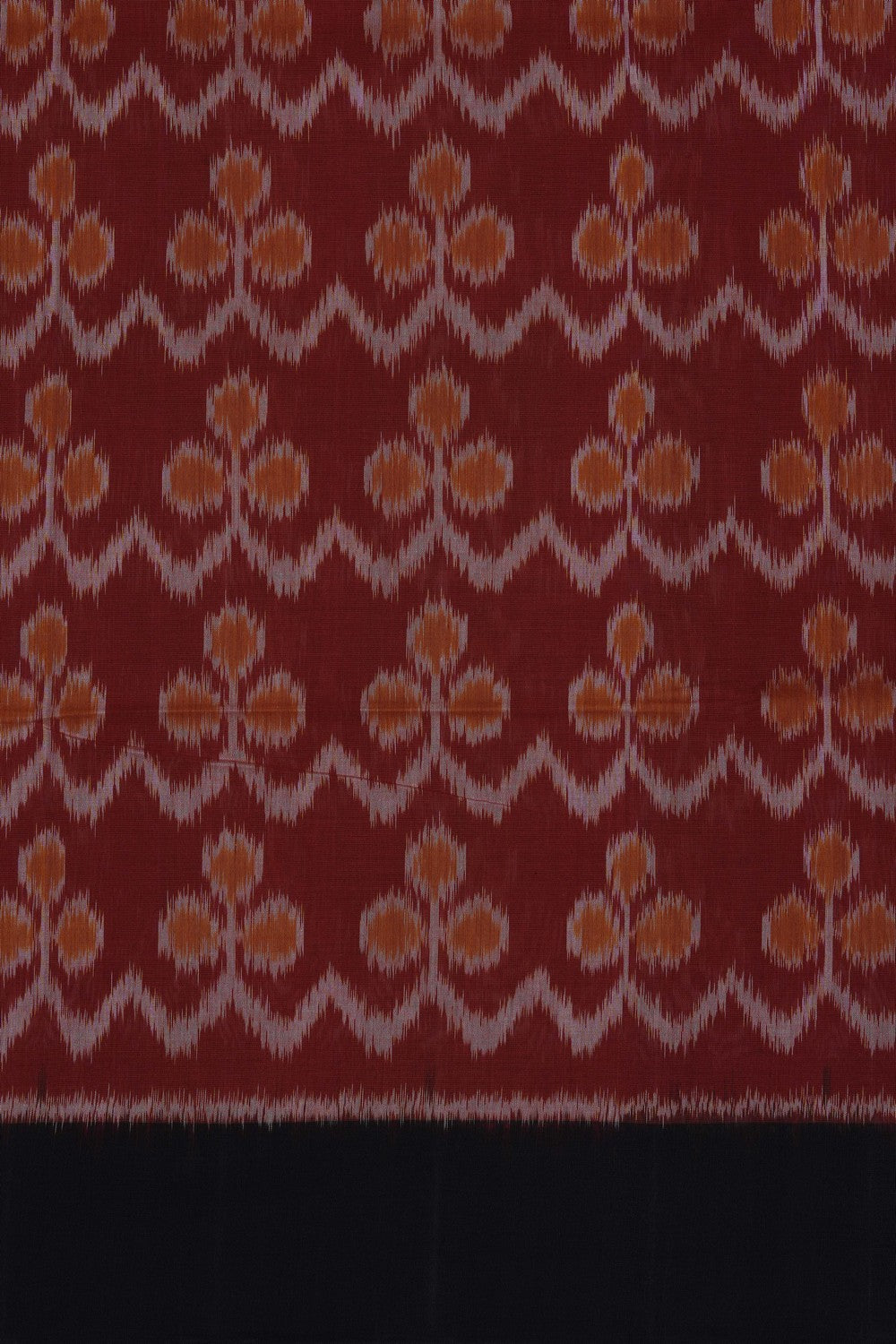Image of Red Pochampally Ikat Cotton Saree