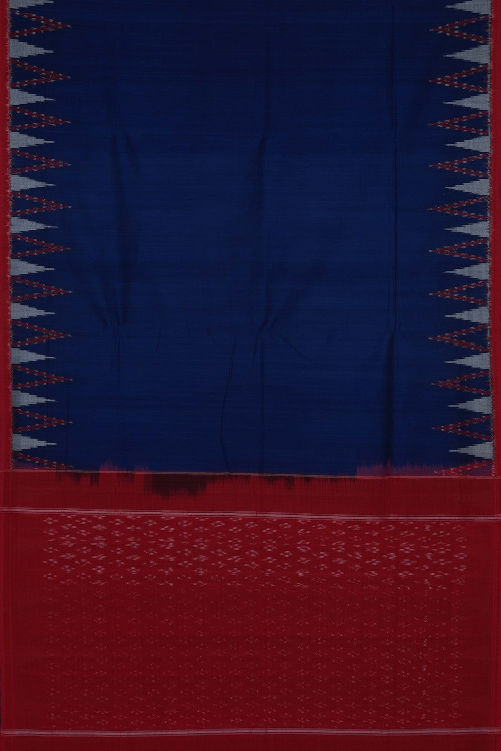 Image of Indigo Blue Pochampally Ikat Cotton Saree