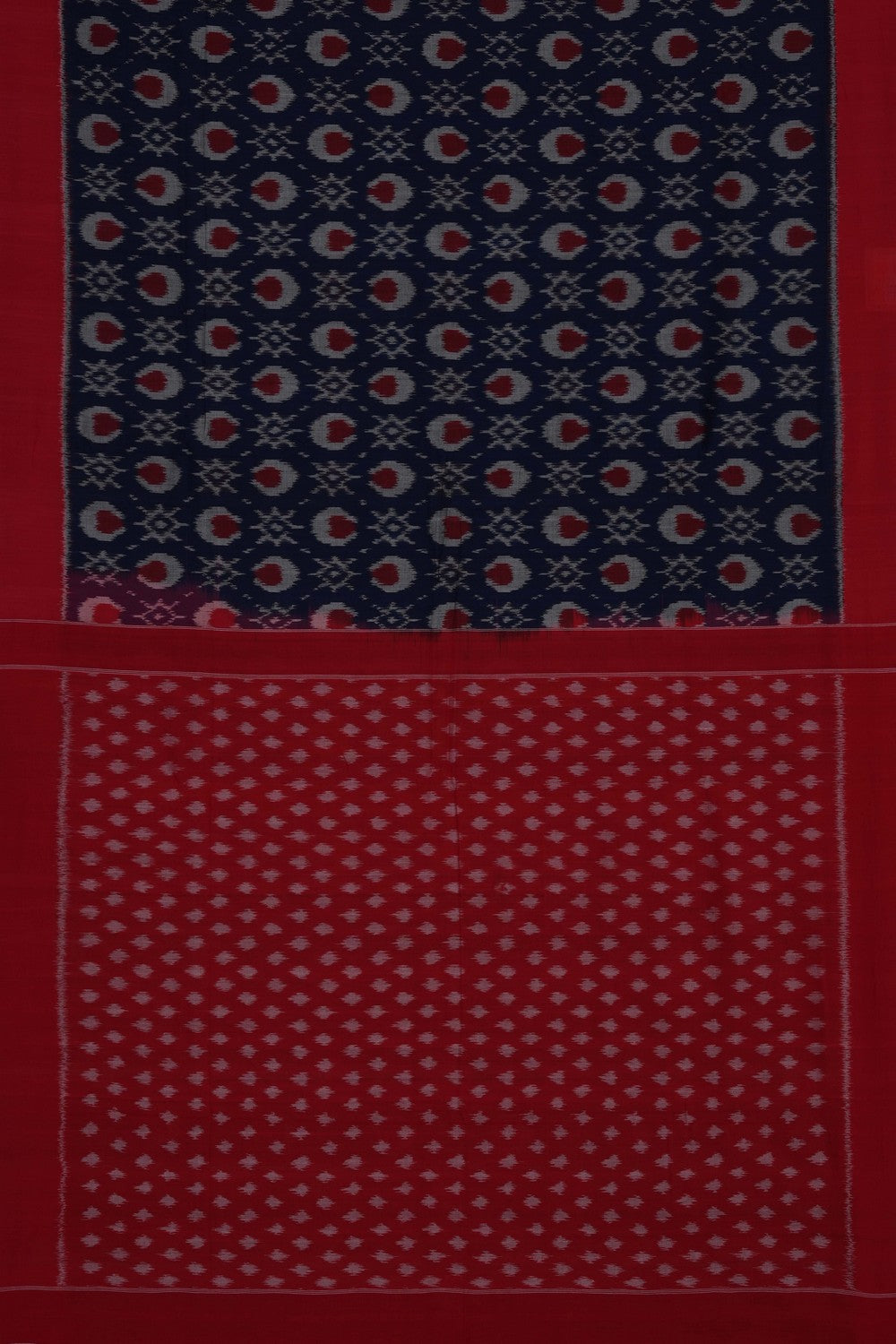 Image of Indigo Blue Pochampally Ikat Cotton Saree