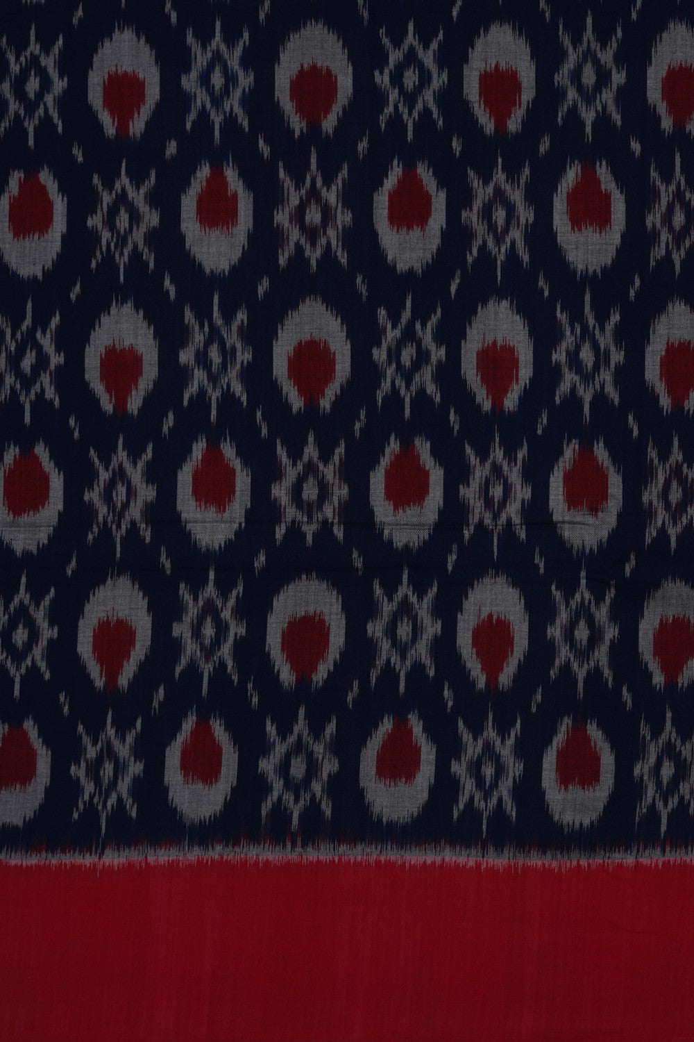 Image of Indigo Blue Pochampally Ikat Cotton Saree