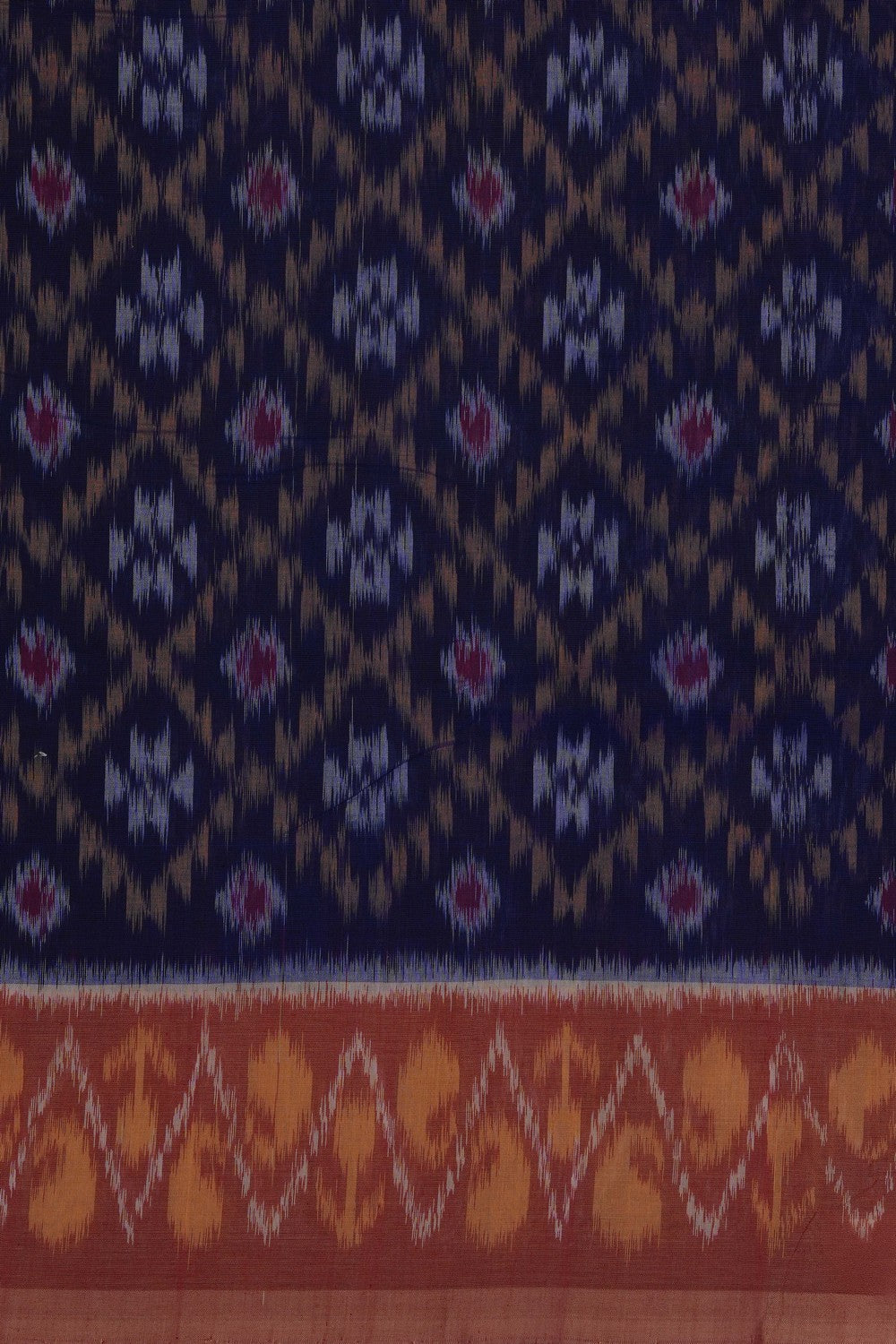 Image of Purple Pochampally Ikat Cotton Saree