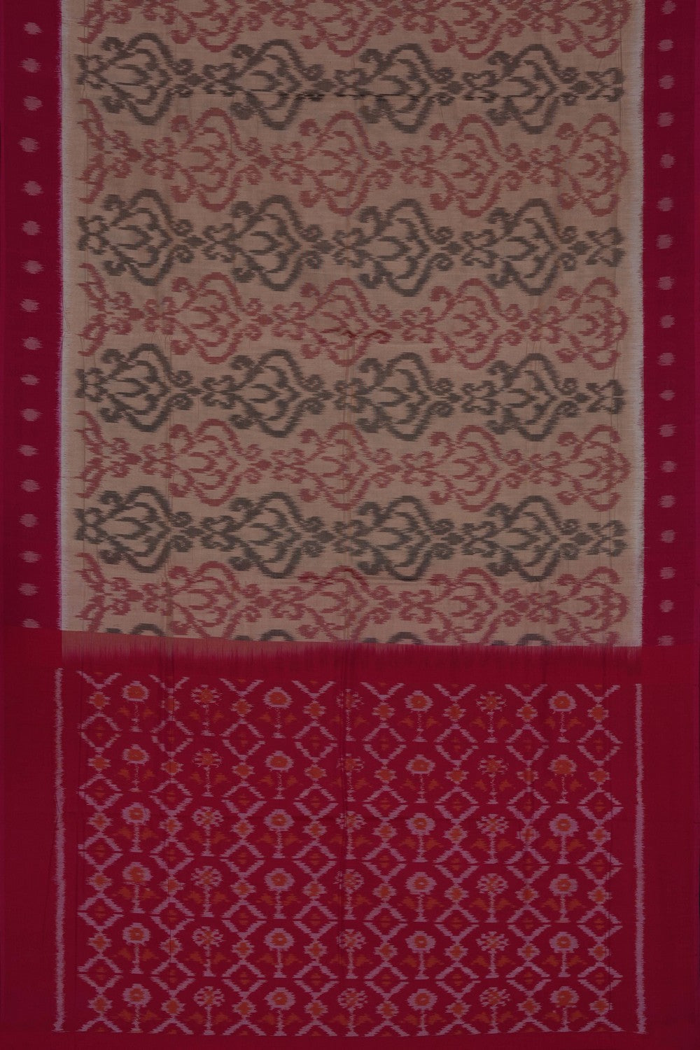 Image of Beige Pochampally Ikat Cotton Saree