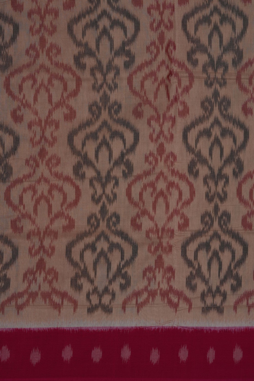 Image of Beige Pochampally Ikat Cotton Saree