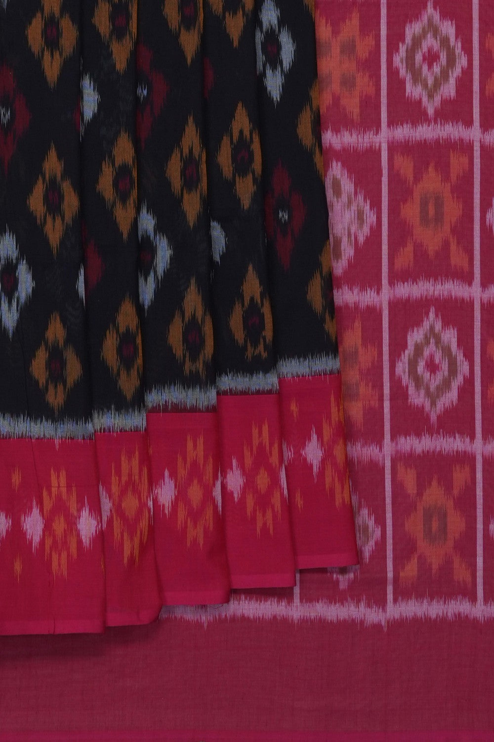 Image of Brown Sambalpuri Cotton Saree