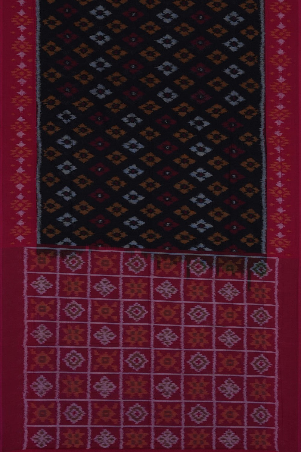 Image of Brown Sambalpuri Cotton Saree