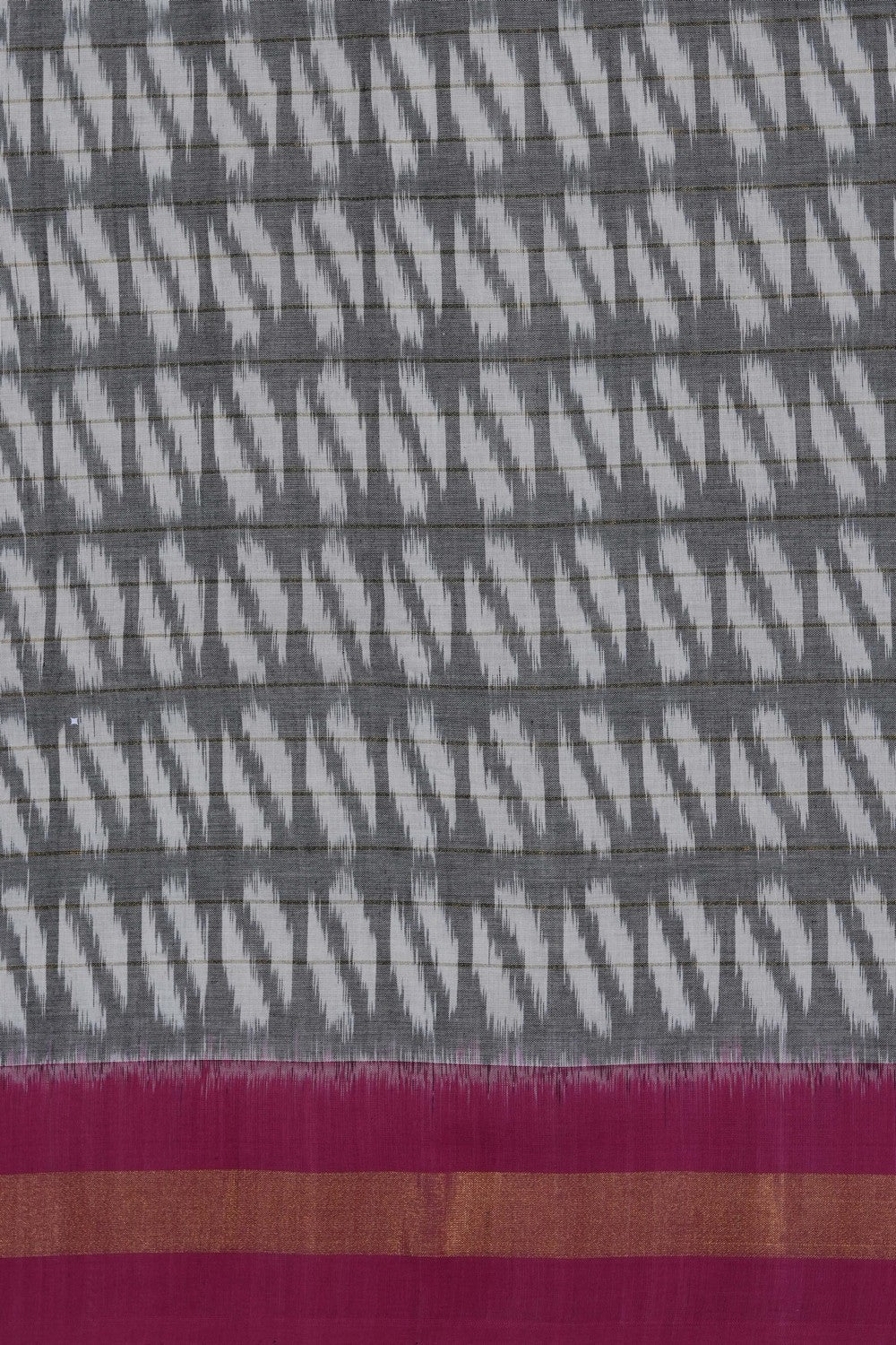 Image of Grey Pochampally Ikat Cotton Saree