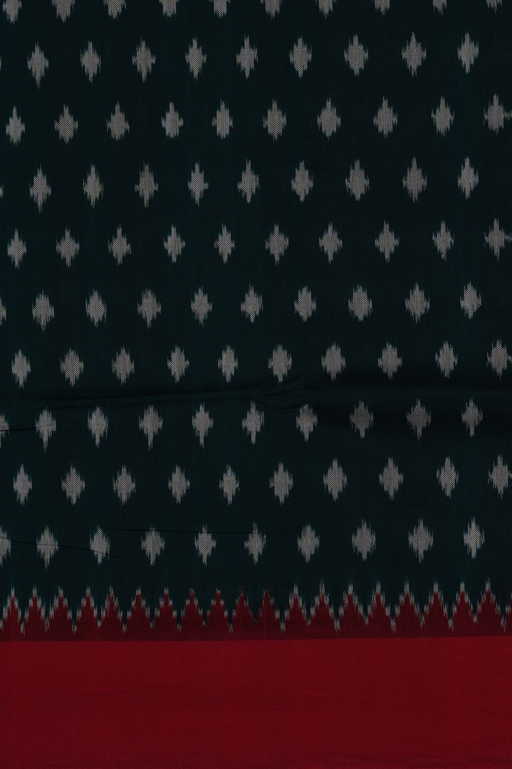 Image of Green Pochampally Ikat Cotton Saree