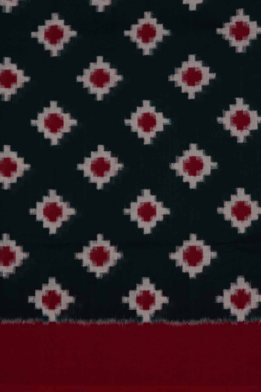 Image of Green Pochampally Ikat Cotton Saree