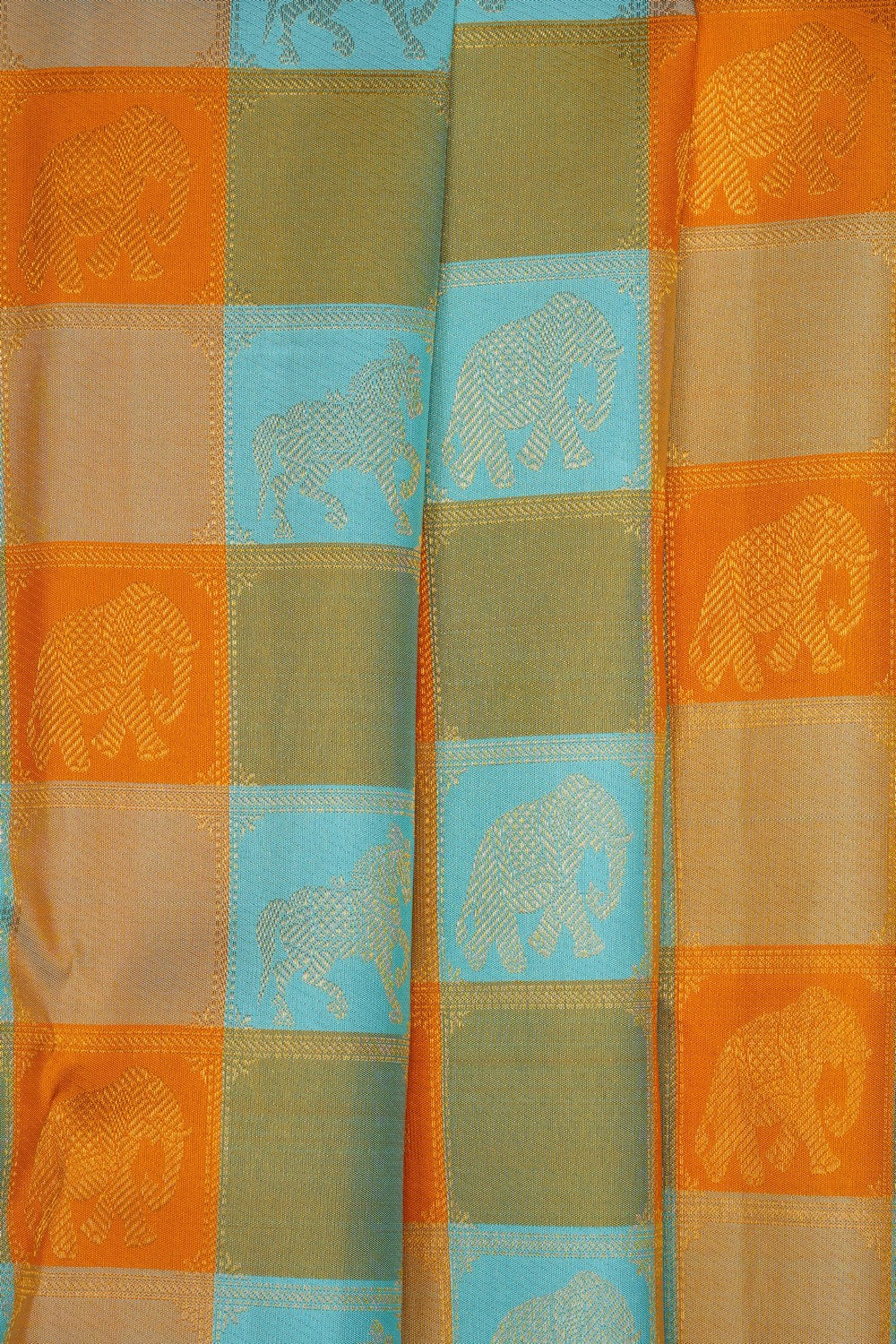 Image of Multi-Colour Kanchipattu Kattam Saree
