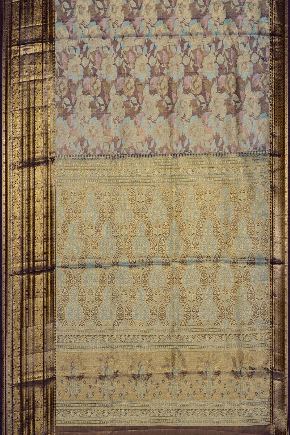 Image of Purple Kanchipattu Tissue Brocade Saree