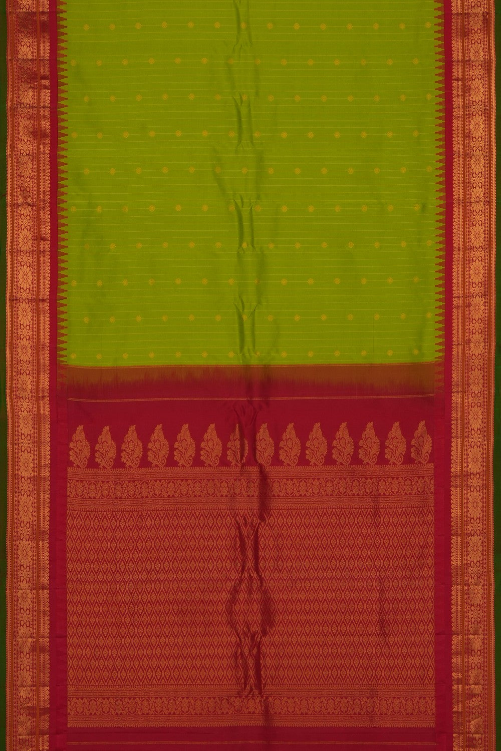 Image of Green Gadwal Silk Saree