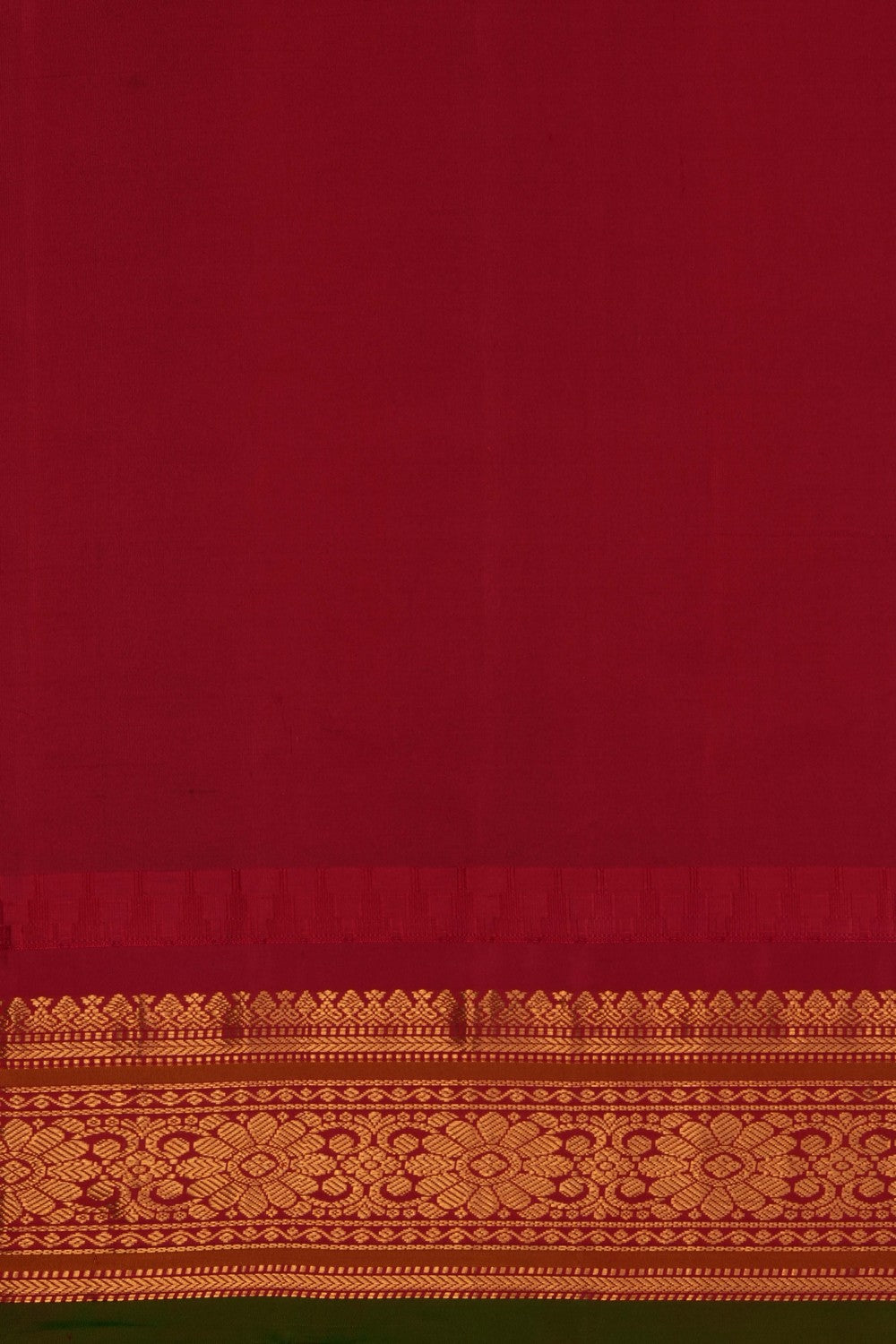 Image of Green Gadwal Silk Saree