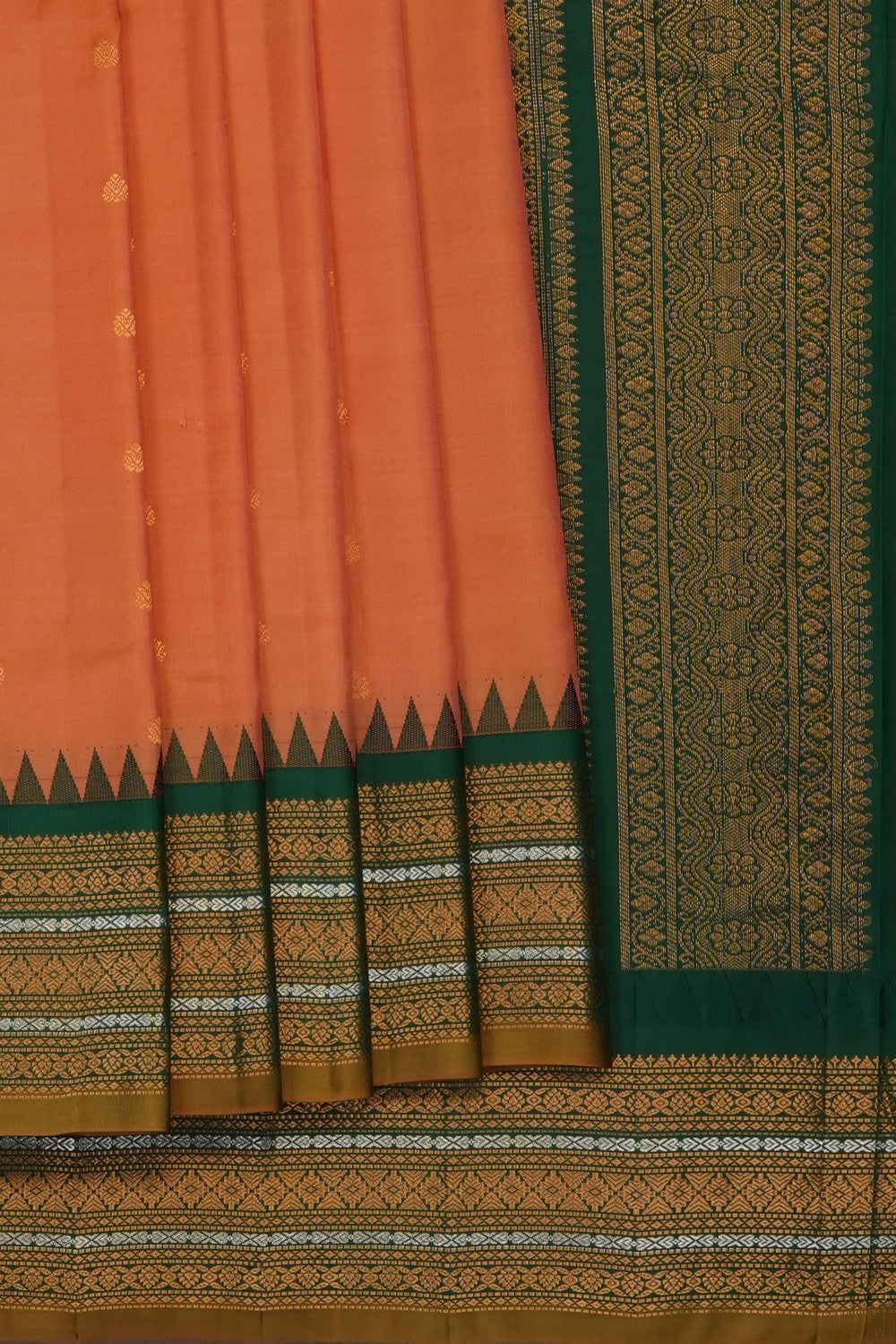 Image of Peach Gadwal Silk Saree