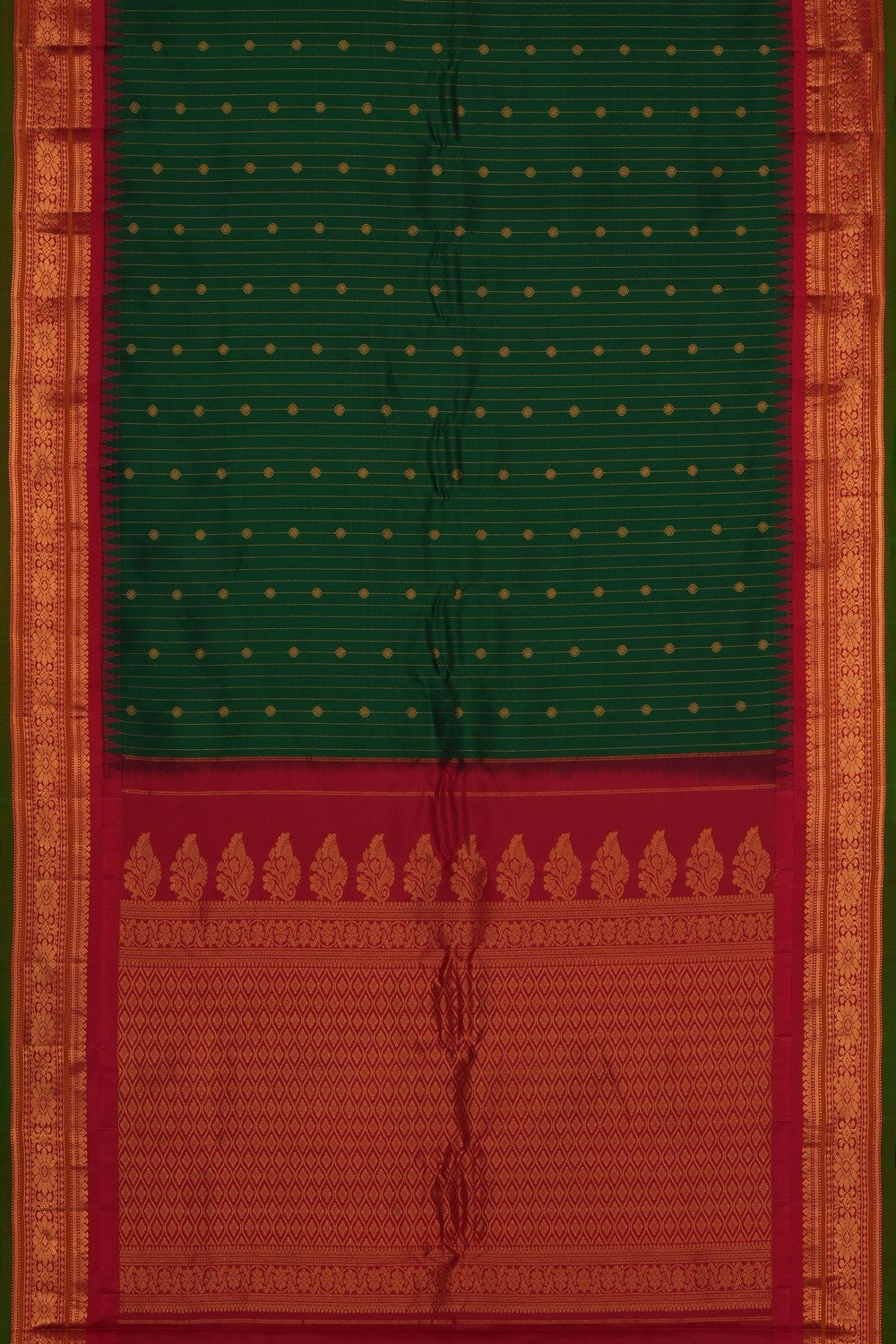 Image of Green Gadwal Silk Saree