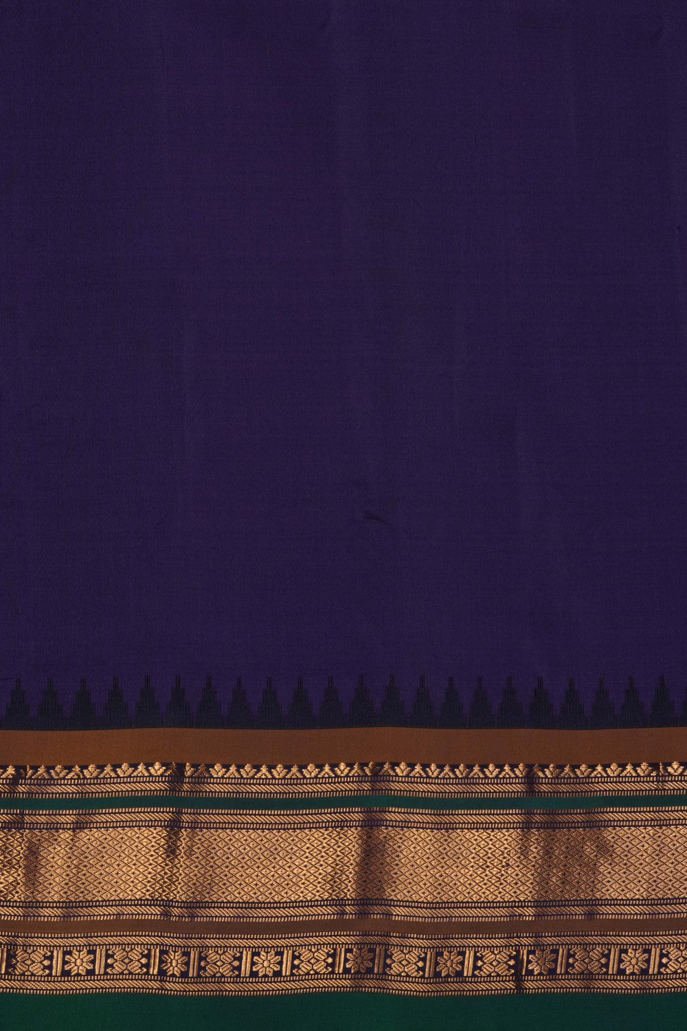 Image of Mustard Gadwal Silk Kattam Saree