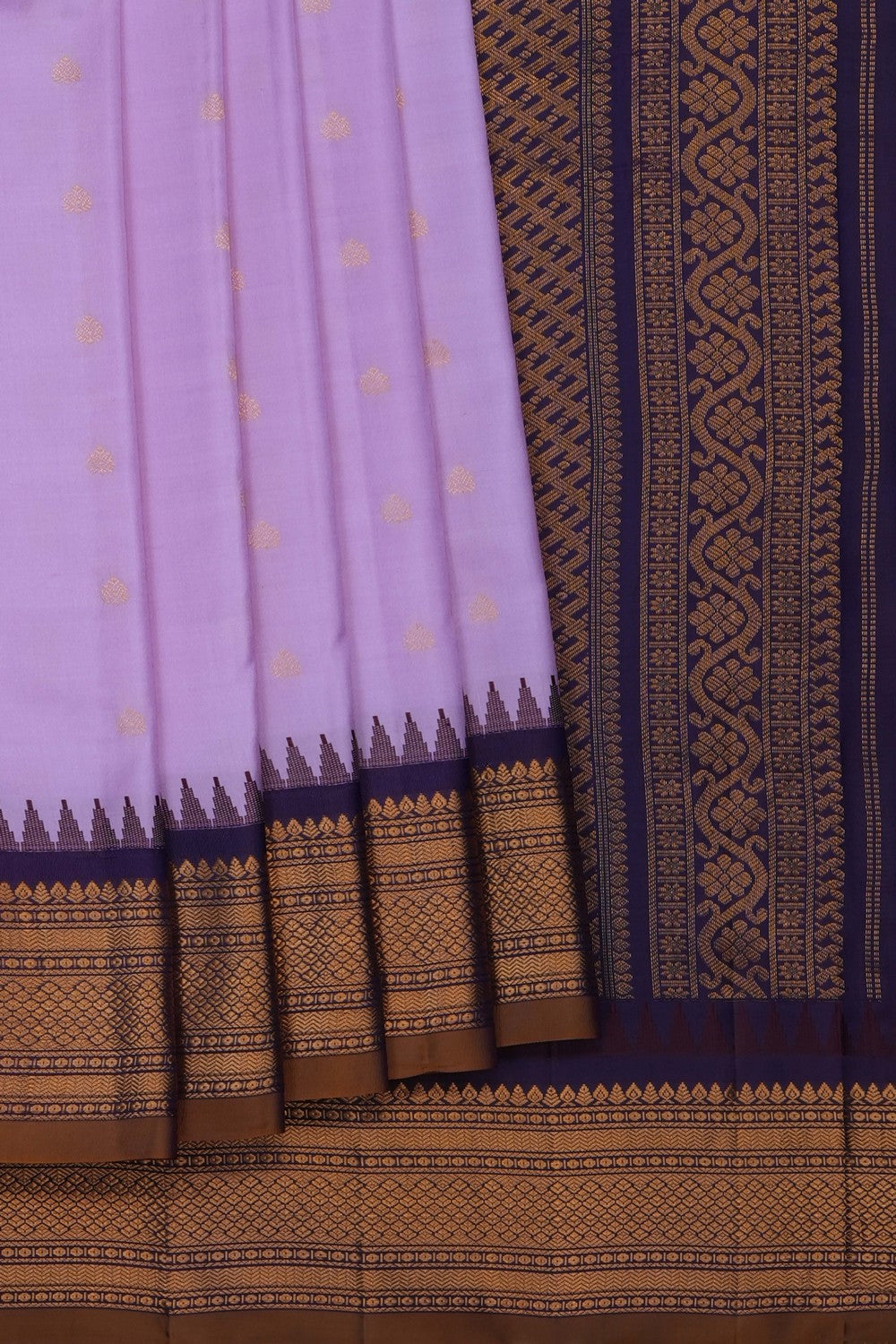 Image of Purple Gadwal Silk Saree