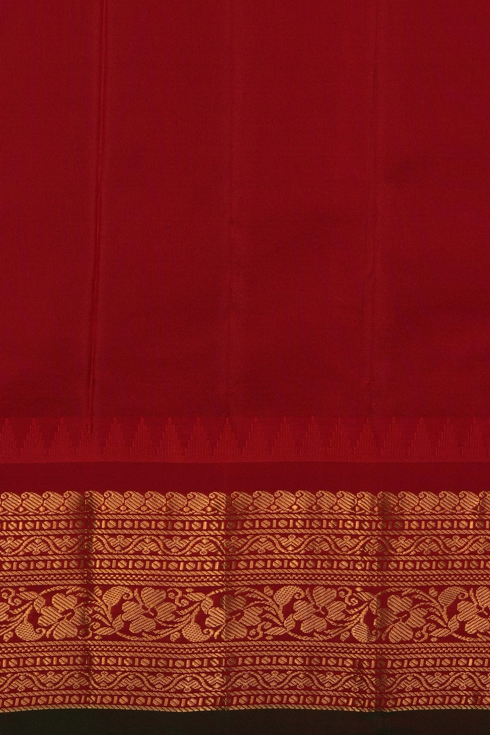 Image of Bottle-Green Gadwal Kattam Saree